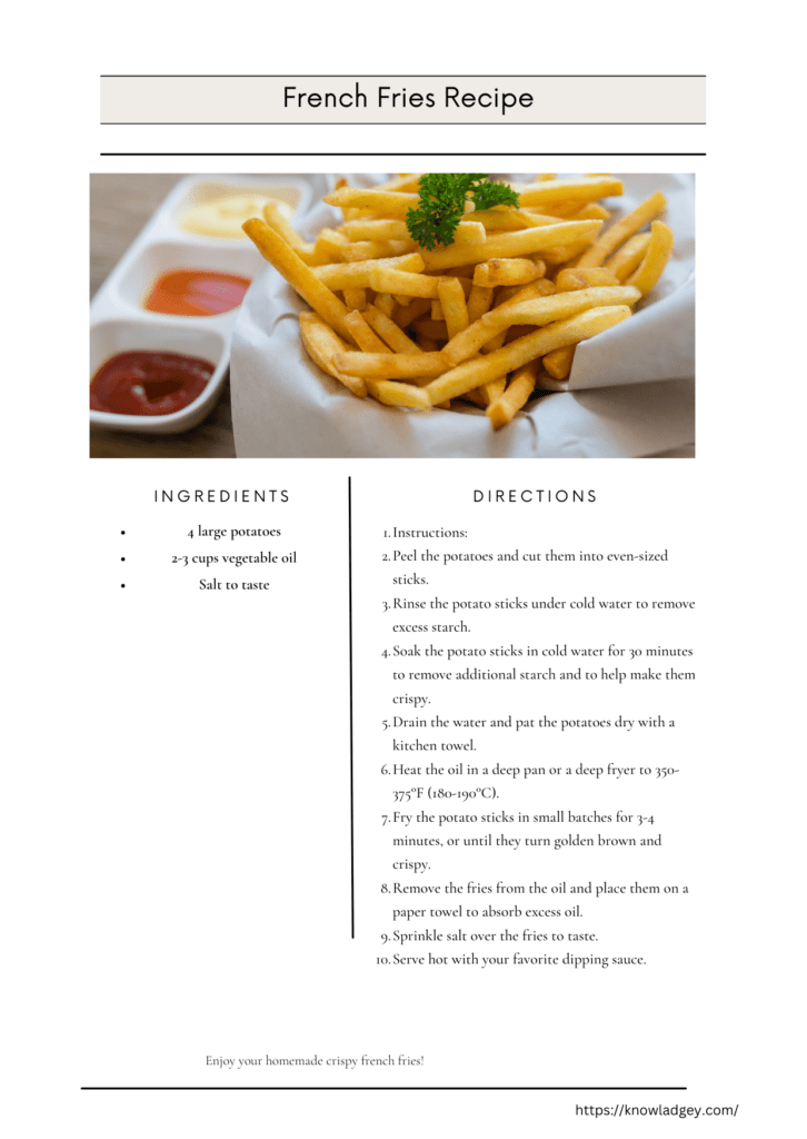 french fries, ramadan recipe