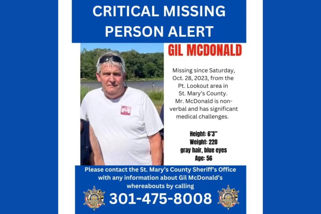 Nonverbal Man Missing in St. Mary's County for a Month